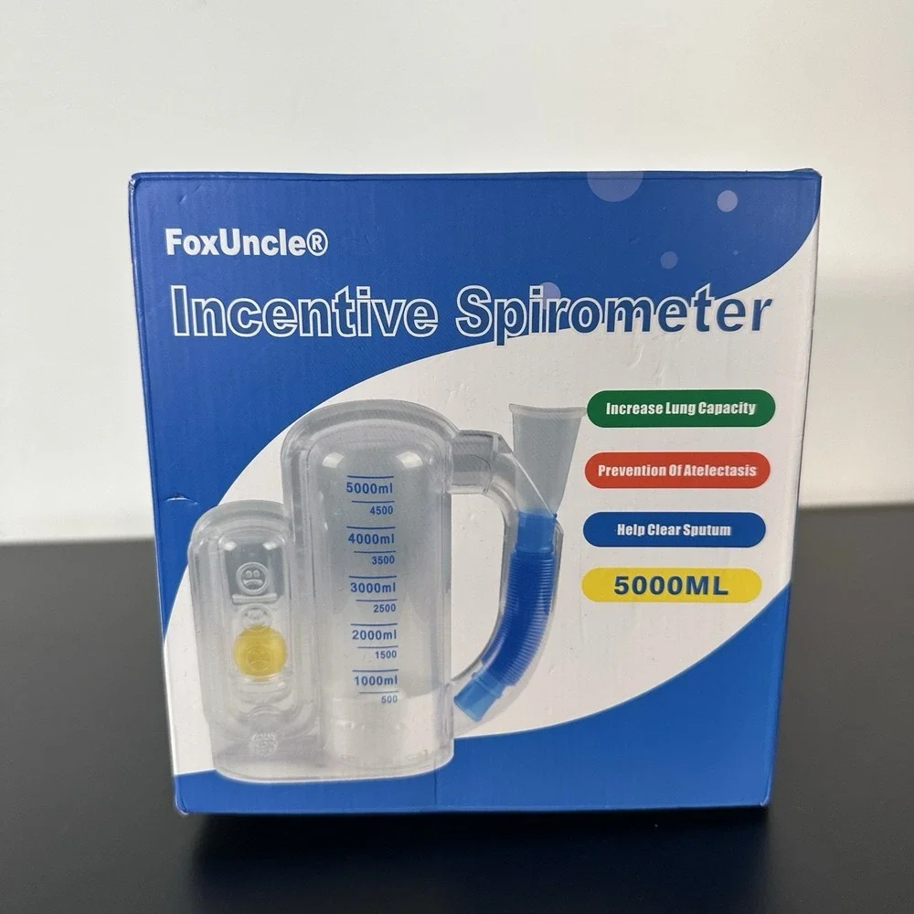 Deep Breathing Trainer for Adults Breathing Exercise Device for Lungs - 5000Ml